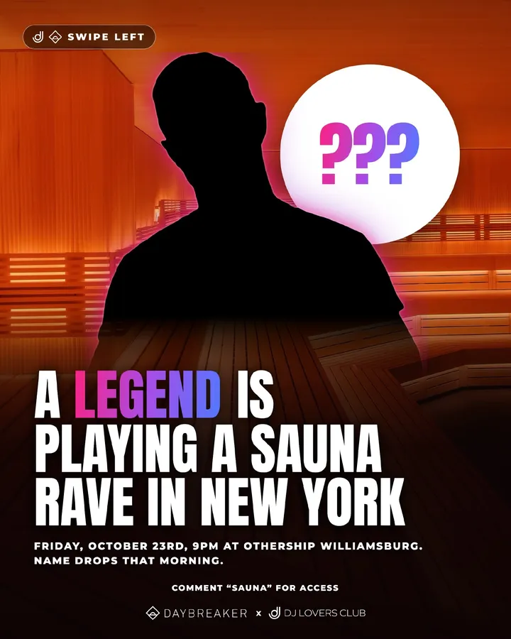 Flyer: Daybreaker Sauna Rave — New York
